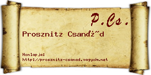 Prosznitz Csanád névjegykártya